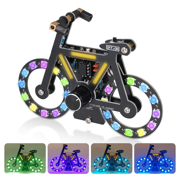 DONGKER Löt Bausatz, Fahrrad Styling RGB LED Licht Löten Übungssatz, DIY Lötprojekt Lampen Bausatz m