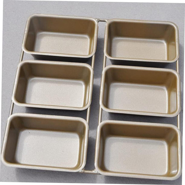 MAGICLULU Rechteckige Toastschimmel Backform mit 6 Fächern, Gold