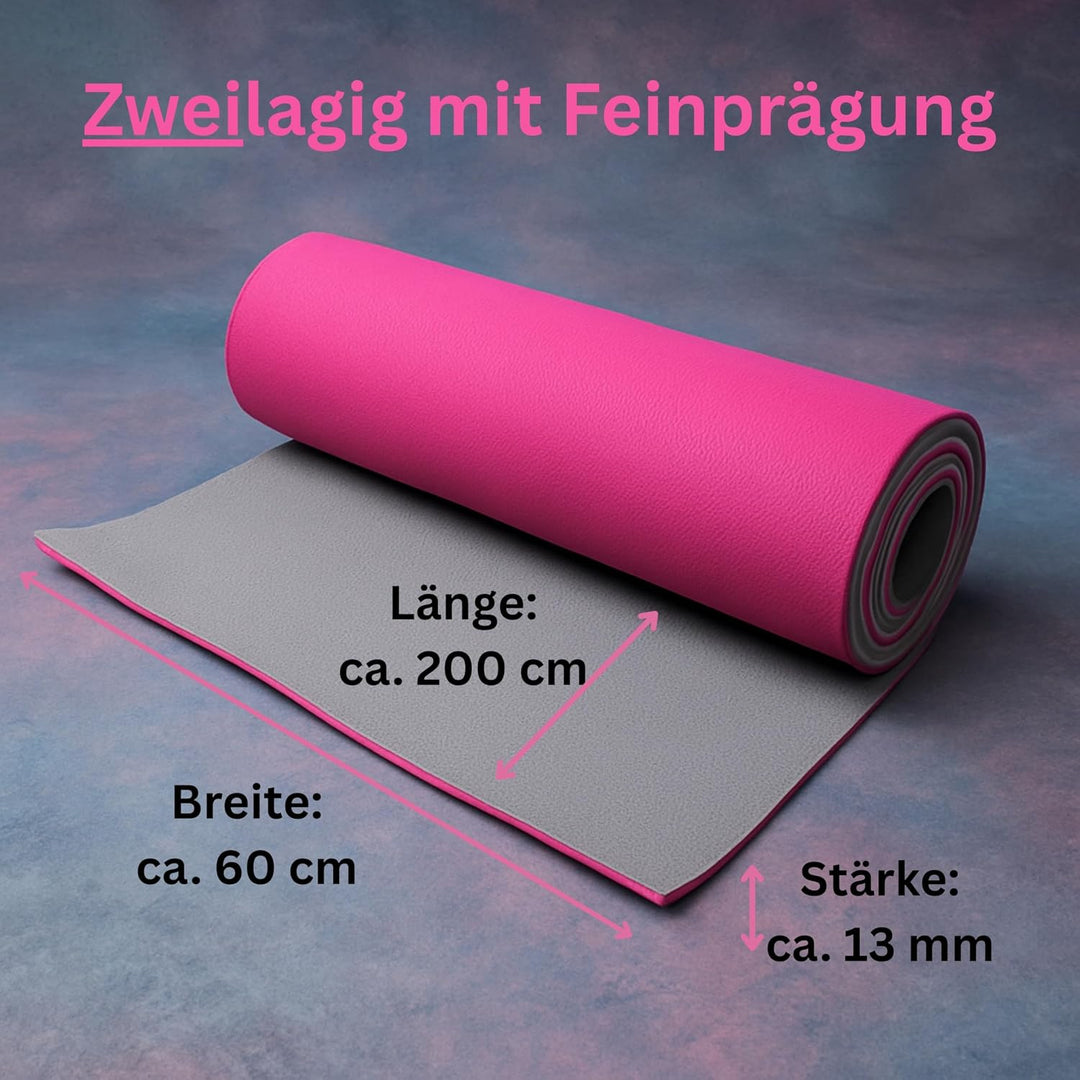 Best Sporting Yoga Matte 200 x 60 x 1,3 cm I Gymnastikmatte, ideal als Yogamatte, Fitness Matte oder