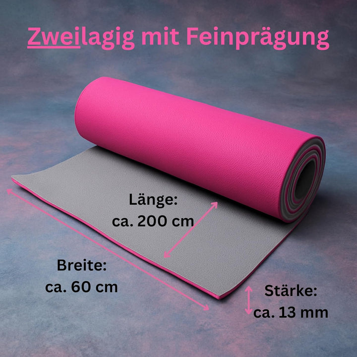 Best Sporting Yoga Matte 200 x 60 x 1,3 cm I Gymnastikmatte, ideal als Yogamatte, Fitness Matte oder