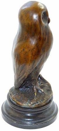 Kunst & Ambiente - Schlaue Eule auf Marmor - signiert Milo - Eule Deko - Uhu - Skulptur - Dekofigur