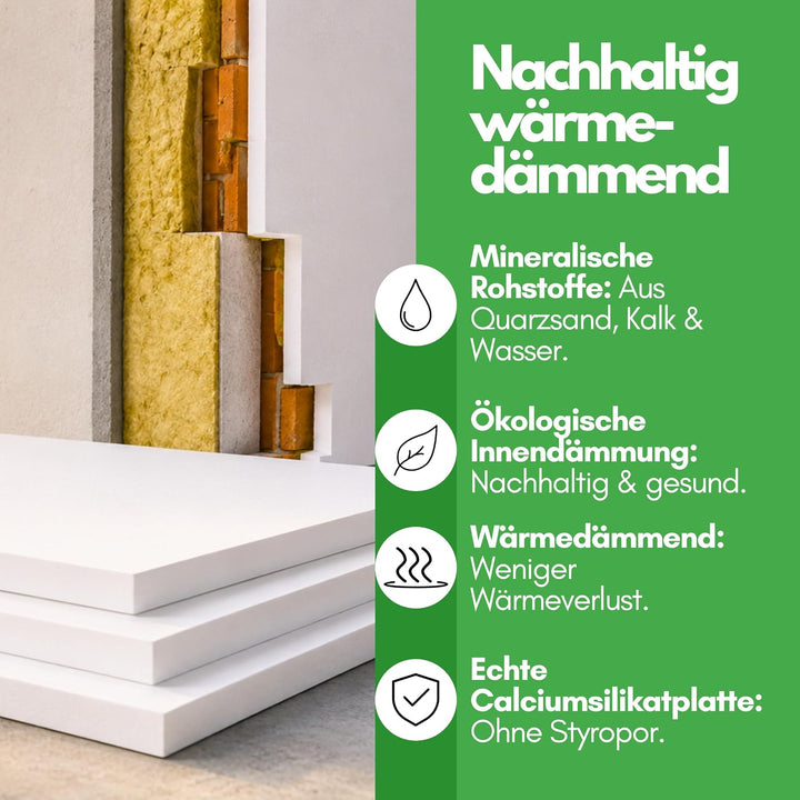 Klimaplatte 25mm Calciumsilikat Dämmplatte für innen | Kalziumsilikatplatten gegen Schimmel & Feucht