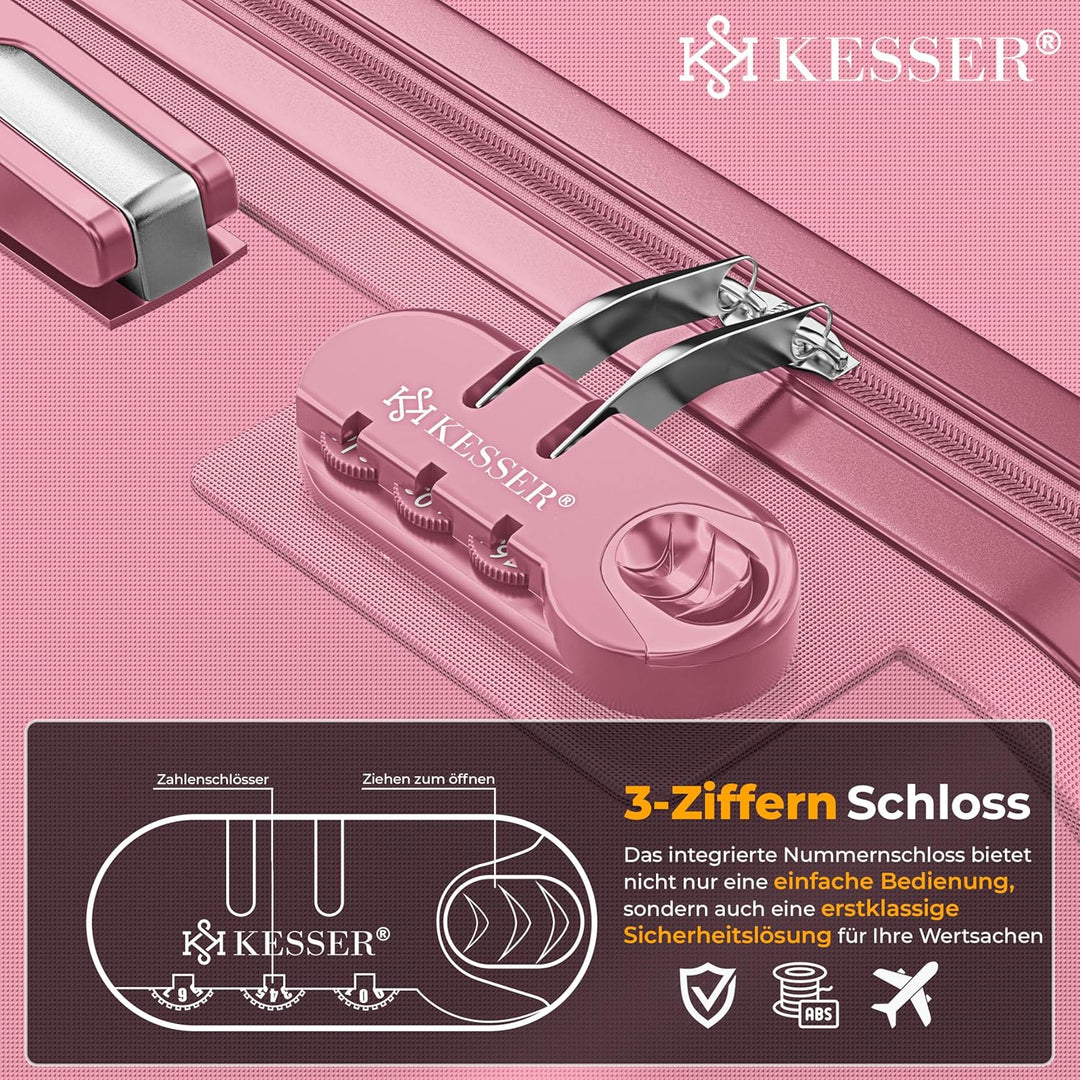 KESSER® 3tlg. Hartschalenkofferset Hartschalenkoffer Trolley Koffer Reisekoffer Reisekofferset Gepäc