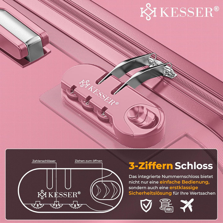 KESSER® 3tlg. Hartschalenkofferset Hartschalenkoffer Trolley Koffer Reisekoffer Reisekofferset Gepäc