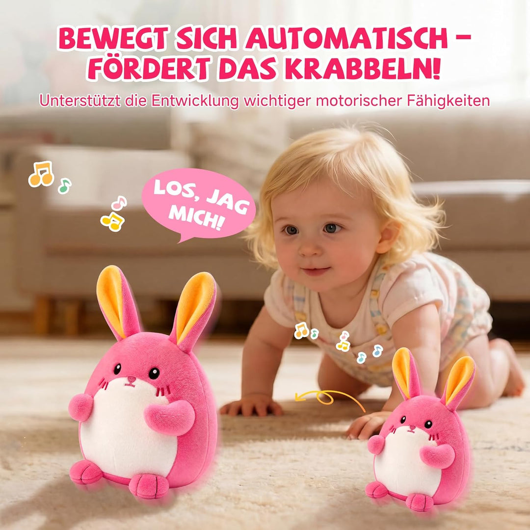 SAIMAND Baby Spielzeug 6-12 Monate, Hase Kuscheltier, Musikalische Spielzeug ab 1 2 Jahr, Tummy Time