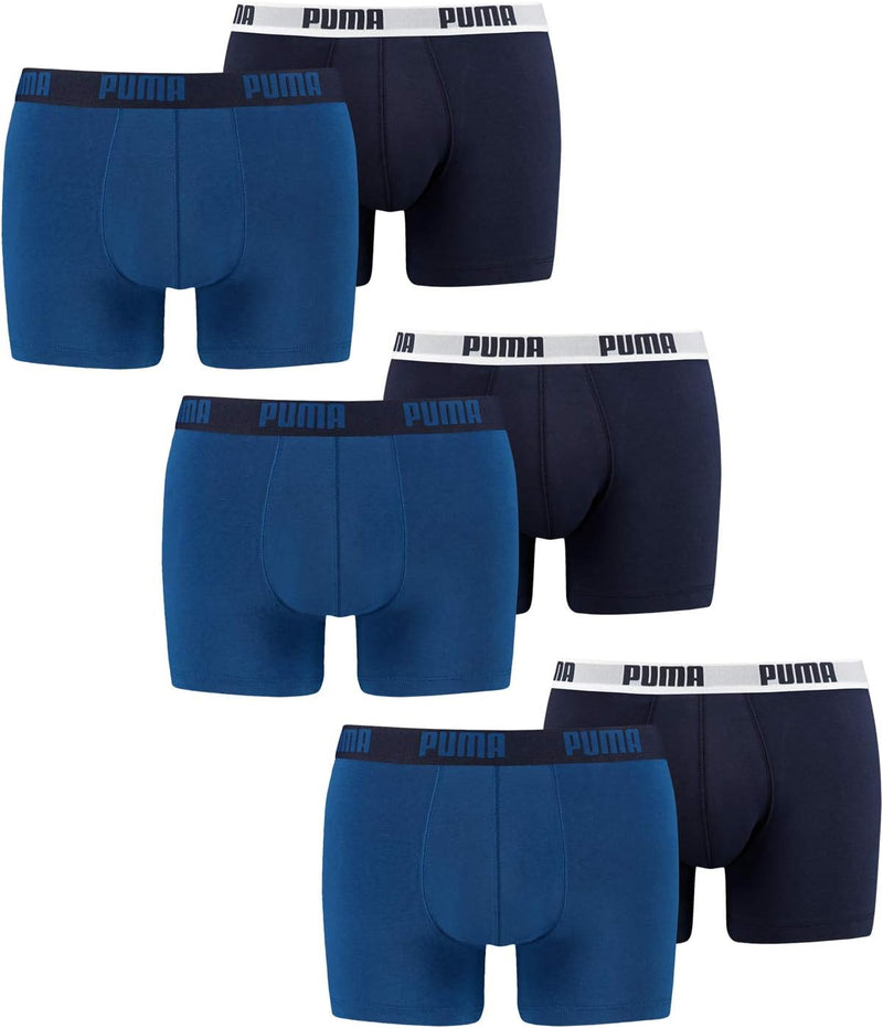 PUMA Herren Boxershorts Unterhosen 521015001 6er Pack, Wäschegrösse:M, Artikel:True Blue (420)