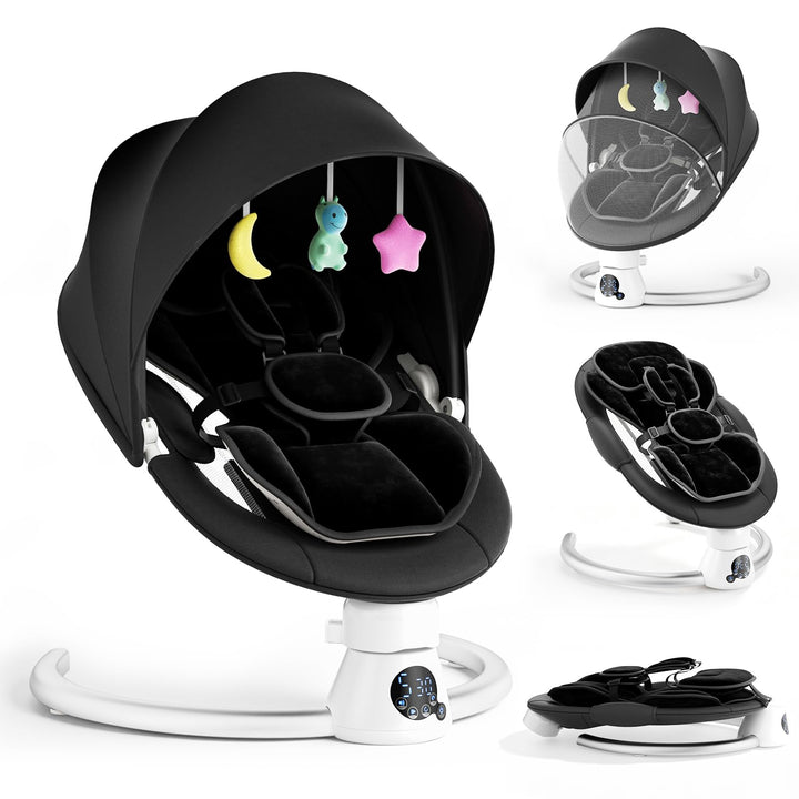 Elektrisch Babyschaukel, Elektrisch Babywippe Verstellbare Rückenlehne mit Abnehmbares Kissen, Steue