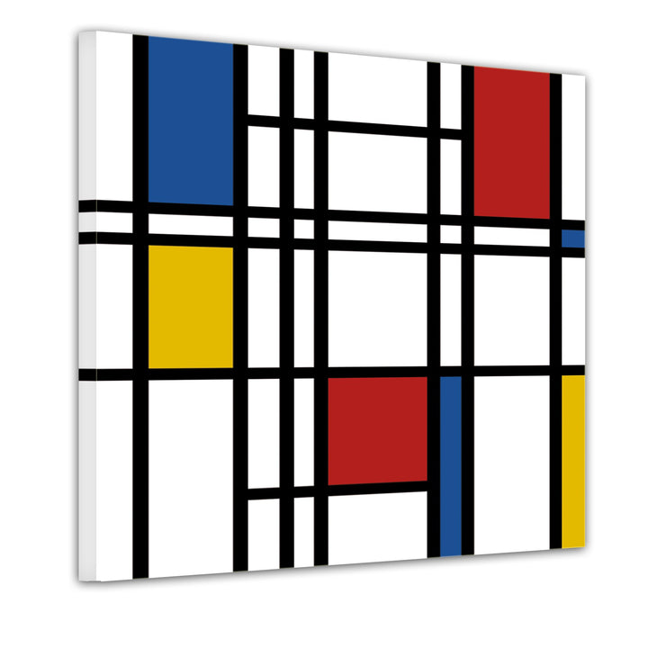 Bilderdepot24 Bild auf Leinwand | Mondrian retro in 80x80 cm als Wandbild | Wand-deko Dekoration Woh