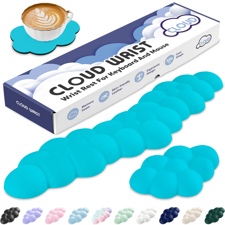 Sushret Handballenauflage Tastatur Wolke, Ergonomische Handauflage Mit PU Leder Memory Schaum, Cloud
