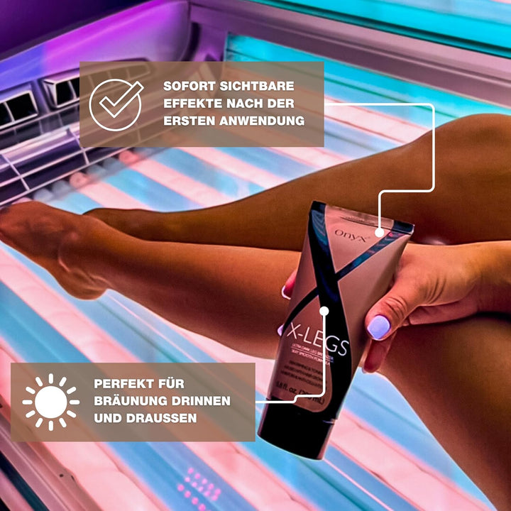 Onyx X-Legs Ultra Dunkler Bräunungsbeschleuniger - Solarium Creme mit Hemmung des Haarwachstums & An
