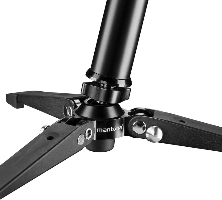 Mantona ONE Mini 50 cm mit Standspinne – Aluminium Einbeinstativ, Höhe 5-50 cm, Traglast 6 kg, ideal