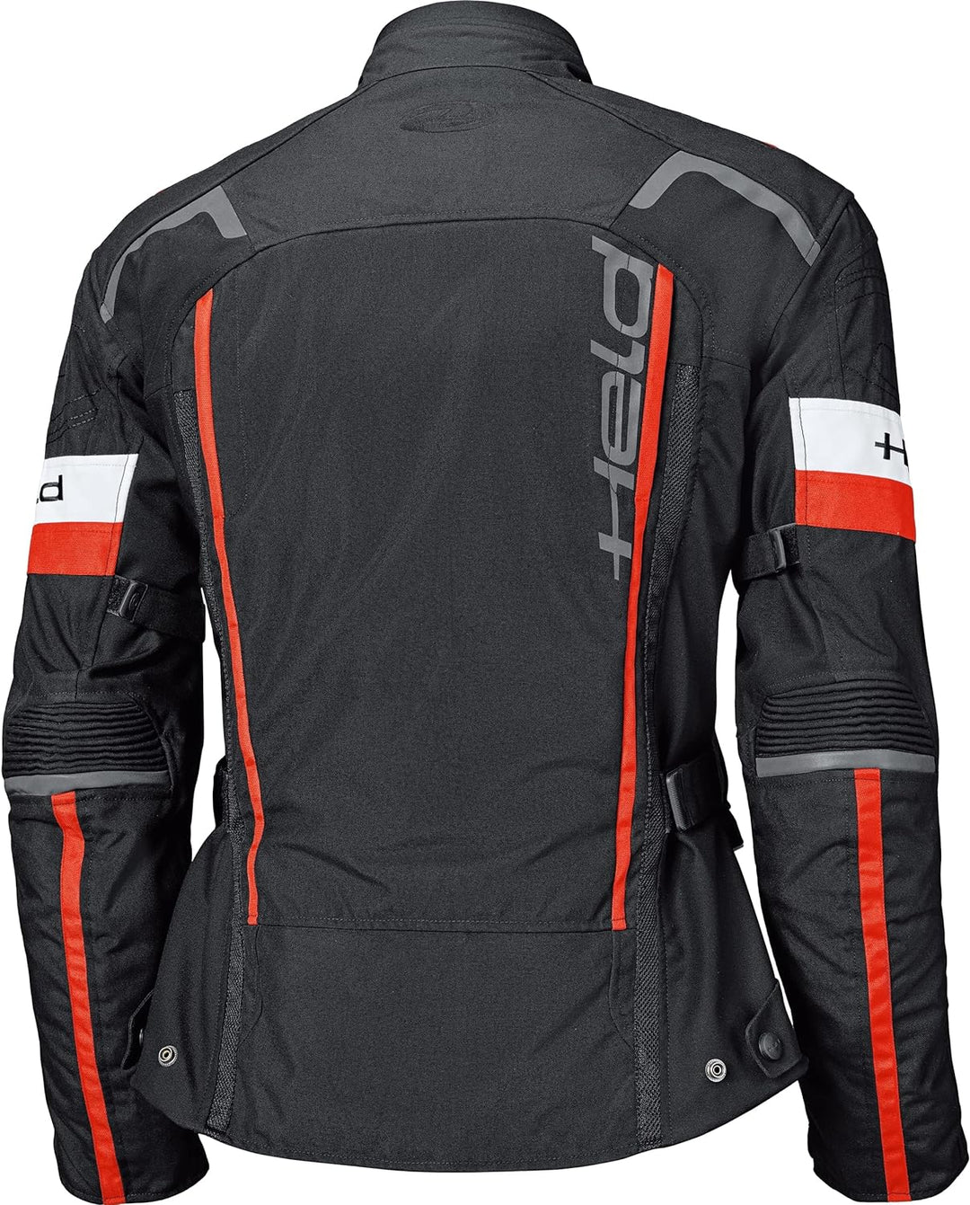 Held Motorradjacke mit Protektoren Motorrad Jacke 4-Touring II Textiljacke schwarz/rot 4XL, Herren,