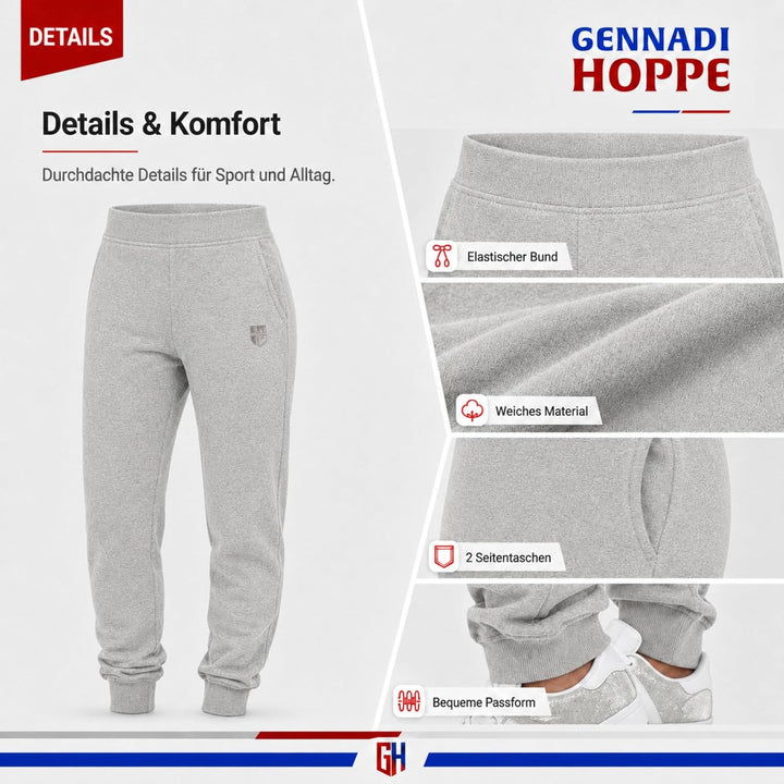Damen Jogginghose Komfortable Trainingshose für Sport und Freizeit 4XL Hellgrau, 4XL Hellgrau