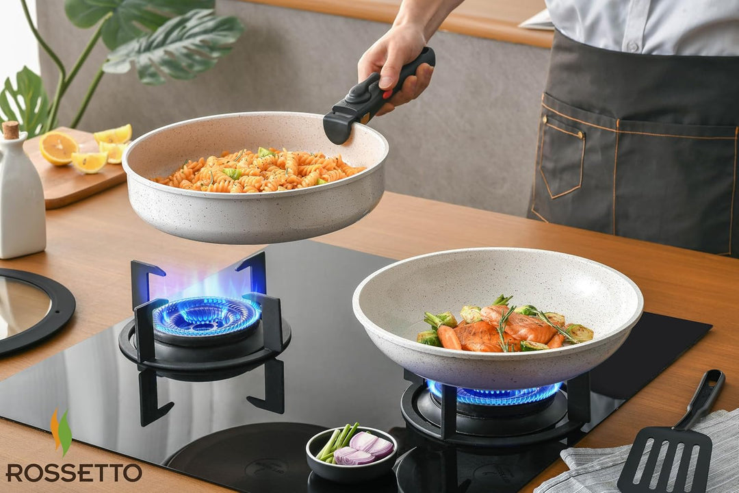 ROSSETTO Topfsets Pfannenset 23-Teilig mit abnehmbarem Griff und keramische Antihaftbeschichtung, st