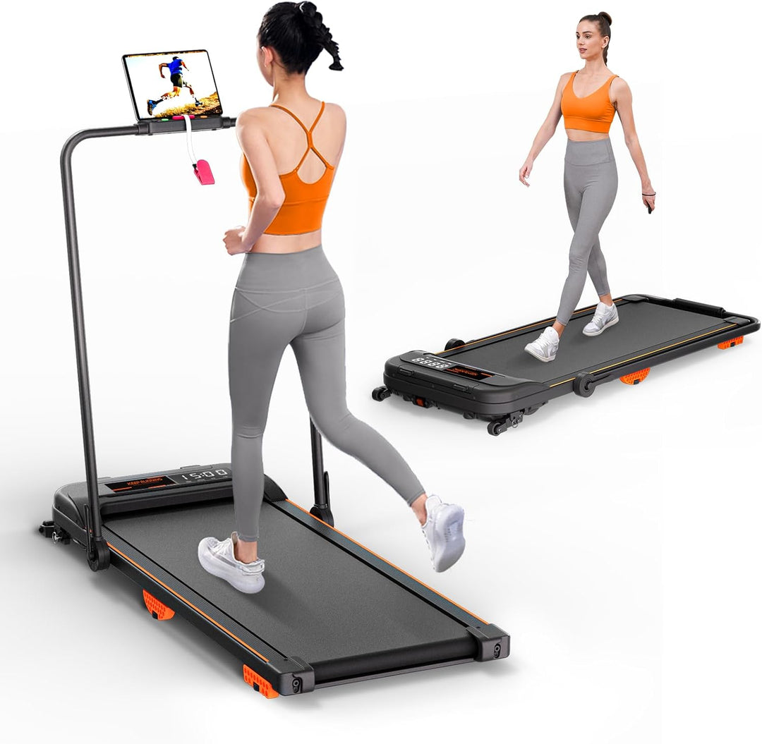Walking Pad, Laufband für Zuhause mit Neigung, 2.5 PS Leiser Motor, Schlanker Laufband Schreibtisch,