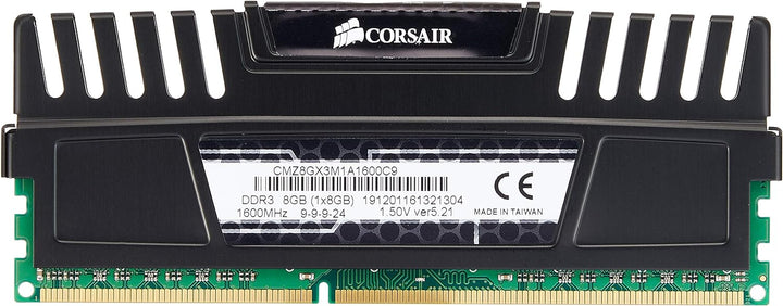 Corsair CMZ8GX3M1A1600C9 Vengeance 8GB Arbeitsspeicher ((1x8GB) DDR3 1600 Mhz CL9 XMP) schwarz Schwa