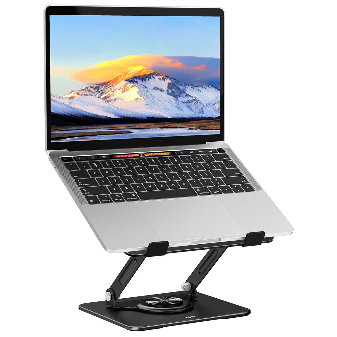 ALS03 Laptop-Ständer, verstellbarer Computerständer mit 360° drehbarer Basis, ergonomische Laptop-Er