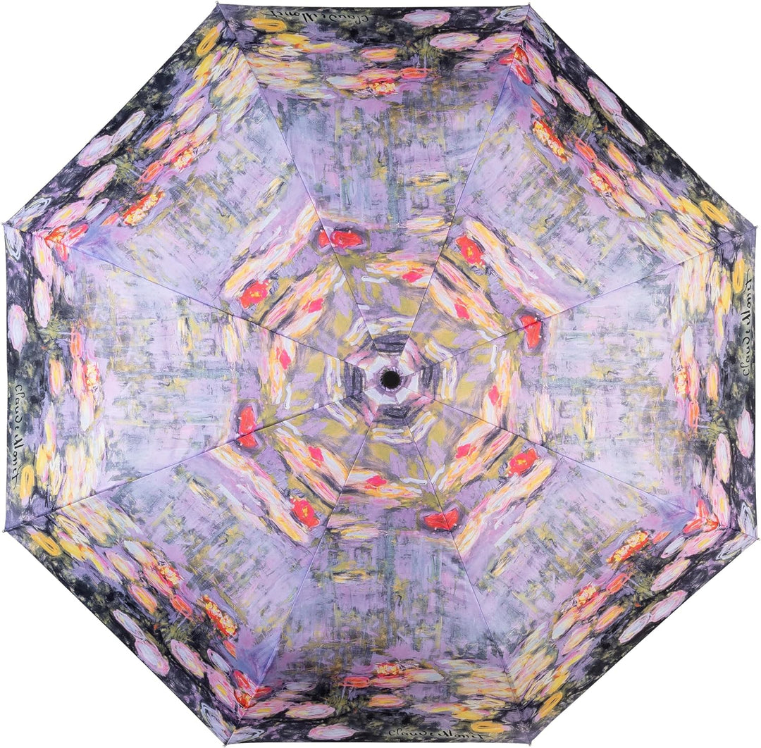 VON LILIENFELD Regenschirm Taschenschirm Claude Monet: Seerosen Windfest Auf-Zu-Automatik Stabil Lei