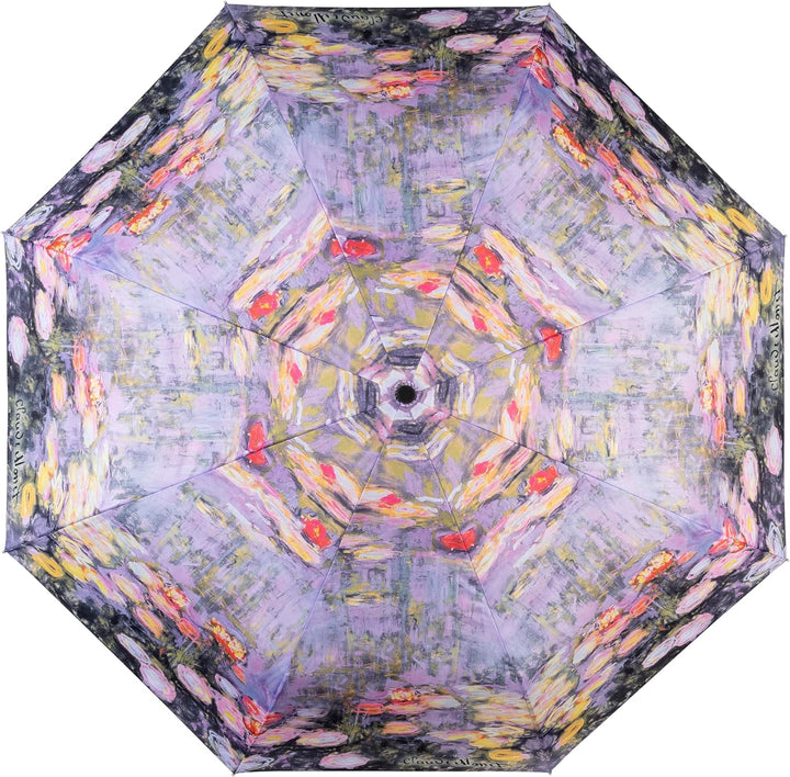 VON LILIENFELD Regenschirm Taschenschirm Claude Monet: Seerosen Windfest Auf-Zu-Automatik Stabil Lei