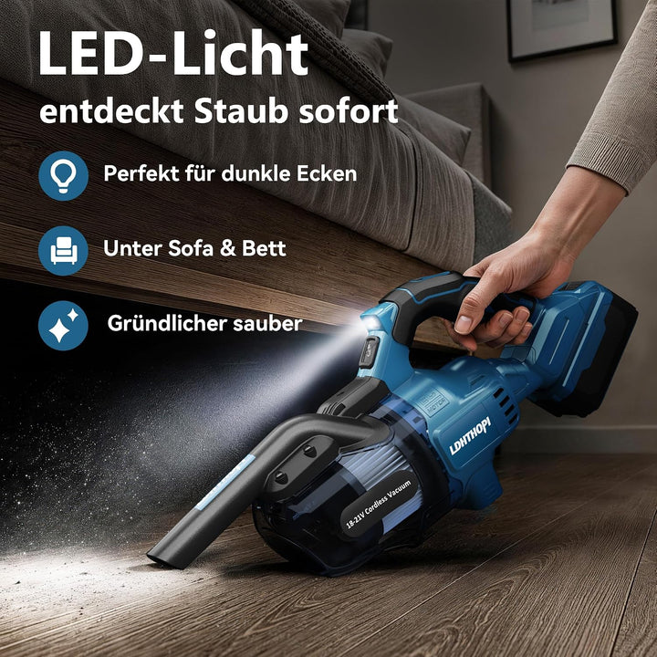 LDHTHOPI Akku Staubsauger für Makita 18V,20000 Pa Starke Saugleistung,1,28 kg Leichter Staubsauger m