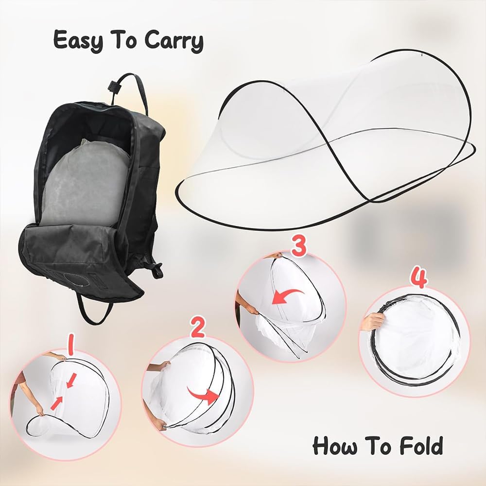 Moskitonetz Pop Up 200 x 80 x 56 cm, Faltbares Moskitonetz, Moskitonetz Reise Pop Up, Tragbares Camp