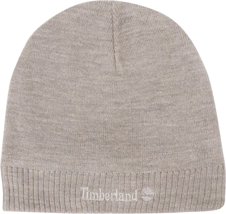 Timberland Herren Knit Logo Beanie Baskenmütze, Grey, One Size