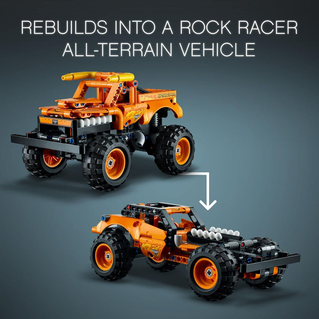 LEGO Technic Monster Jam El Toro Loco 42135 Model Building Kit; A 2-in-1 Pull-Back Toy for Kids Who