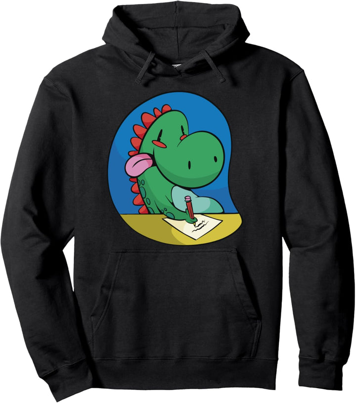 Zeichentrick-Dinosaurier-Schreibbleistift Pullover Hoodie