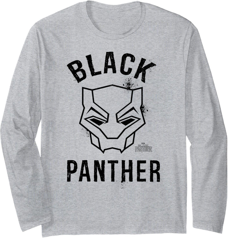 Marvel Black Panther Line Art Mask Langarmshirt