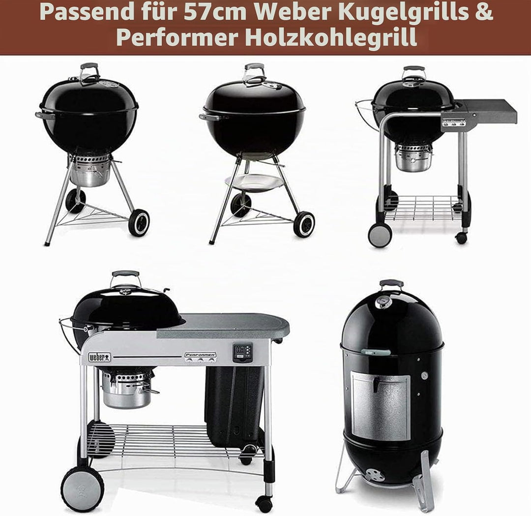 GFTIME Gusseisen Rost-in-Rost Grillrost mit Sear Grillrost für Weber 57cm Holzkohlegrills, Gourmet S