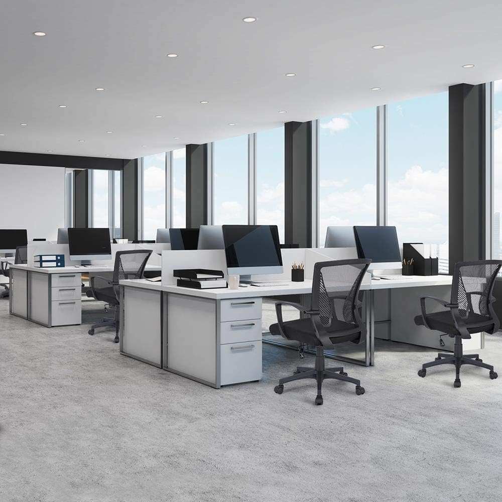 Yaheetech 2 Stück Bürostuhl, Schreibtischstuhl ergonomisch, Drehstuhl mit Netzbespannung, höhenverst