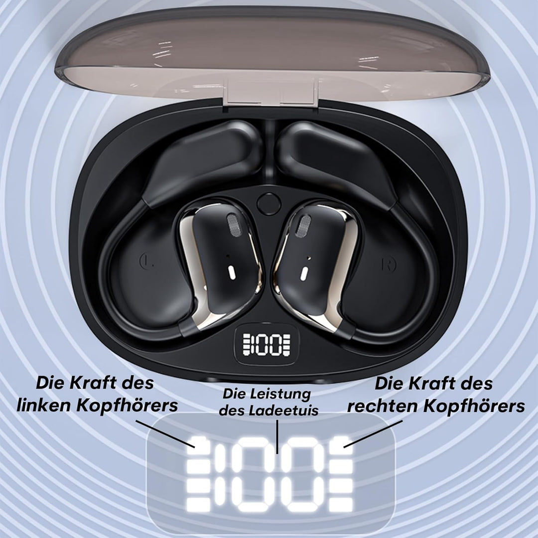 Xmenha Open Ear Kopfhörer kabellos Bluetooth 5.4 mit 4 Mic Luftleitung Knochenschall Sportkopfhörer