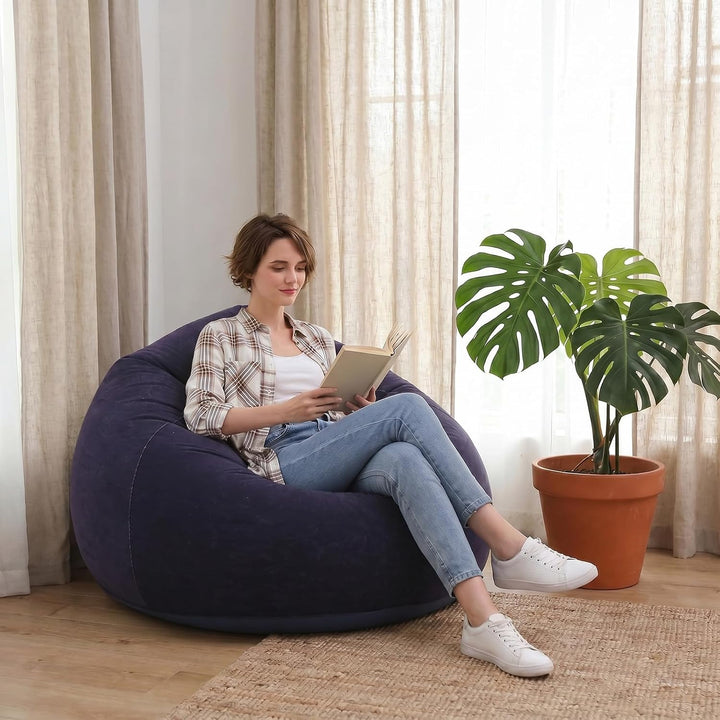 Yuragim Aufblasbarer Sitzsack mit Luftpumpe, 105x60cm Aufblasbarer Sessel Waschbar Air Sofa Bean Bag
