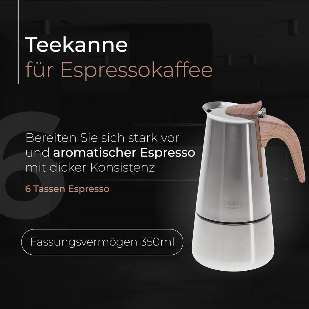 CAMRY Espressokocher Induktion - Mokkakanne Induktion für Aromatisches Kaffee - Hochwertiger Moka Po