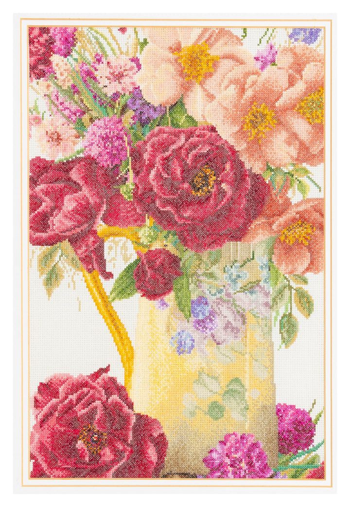 Thea Gouverneur - Kreuzstich-Set - Rosenstrauss - Leinen - 36 Count - Für Erwachsene - 3019 Leinen R