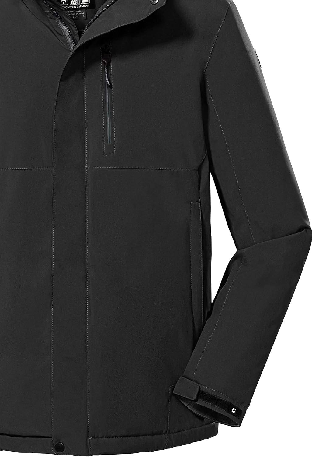 Killtec Herren Kow 68 Mn Jckt Outdoorjacke/Funktionsjacke mit einrollbarer Kapuze M Schwarz, M Schwa