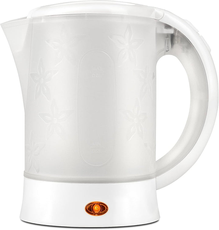 Girmi BL04 Reisewasserkocher, 0,6 Liter, 600 W, 2 Becher inklusive, Messkanne, Weiss-Transparent, We
