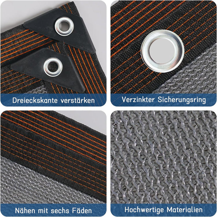 Sonnensegel Garten - Schattennetz mit ösen Outdoor Sonnenschutz 4x5m Schattierungsnetz Netz für Balk