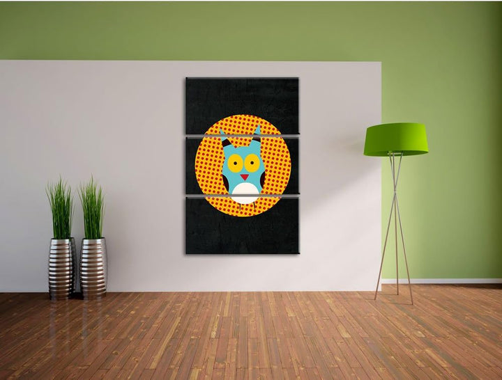 Pixxprint Vogel mit Hintergrund als Leinwandbild/Grösse: 3 Teilig (120x80) cm/Wandbild/Kunstdruck/fe