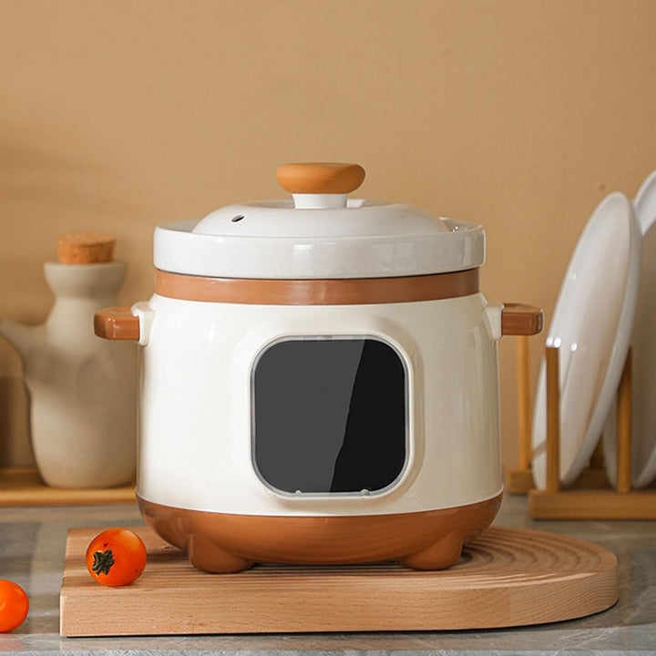 Elektrischer Eintopf, Keramik-Suppenbrei-Kocher, 235 W Slow Cooker mit Deckel, 1,8 L Keramiktopf, El
