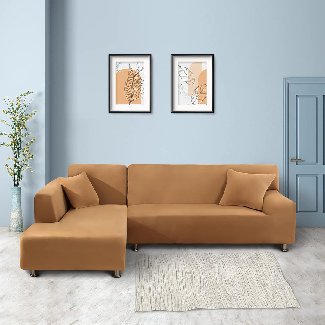 Sofabezug Ecksofa L Form Sofa Überwürfe Stretch Sofabezug L Form Rechts oder Links mit Zwei Kissenbe