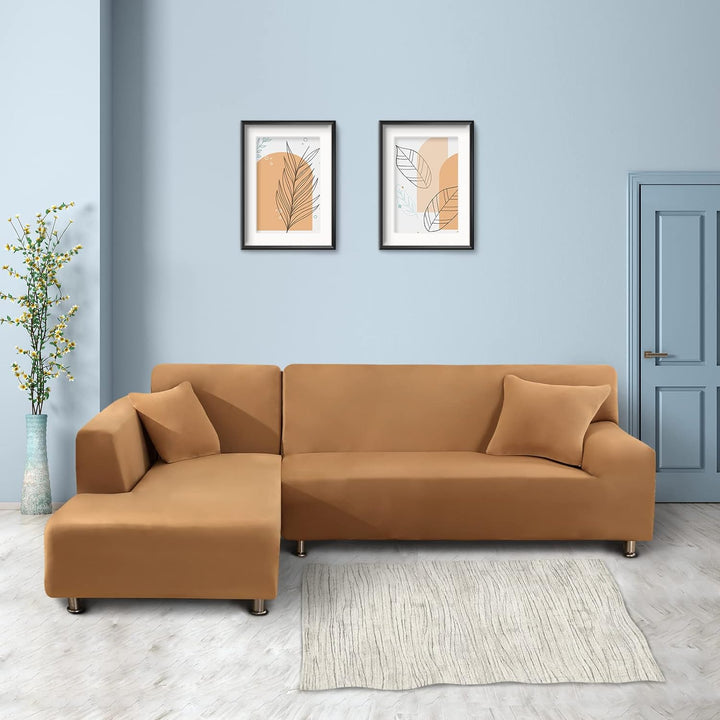 Lydevo Sofabezug Ecksofa L Form Sofa Überwürfe Stretch Sofabezug L Form Rechts oder Links mit Zwei K