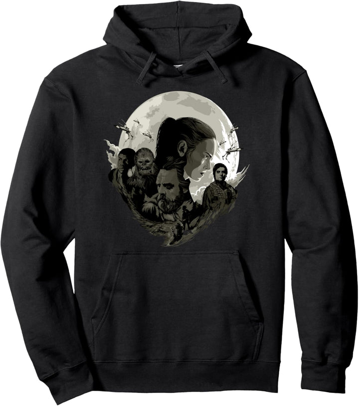 Star Wars The Last Jedi Moon Group Shot Portrait Pullover Hoodie