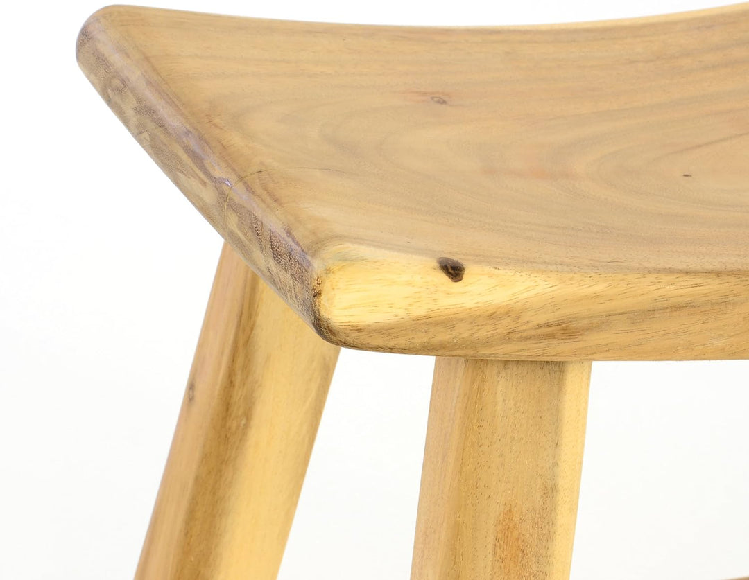 Divero Hocker aus Suar Holz Holzhocker Sitzhocker massiv unbehandelt