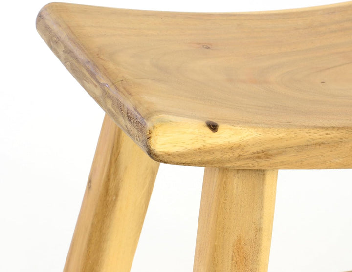 Divero Hocker aus Suar Holz Holzhocker Sitzhocker massiv unbehandelt