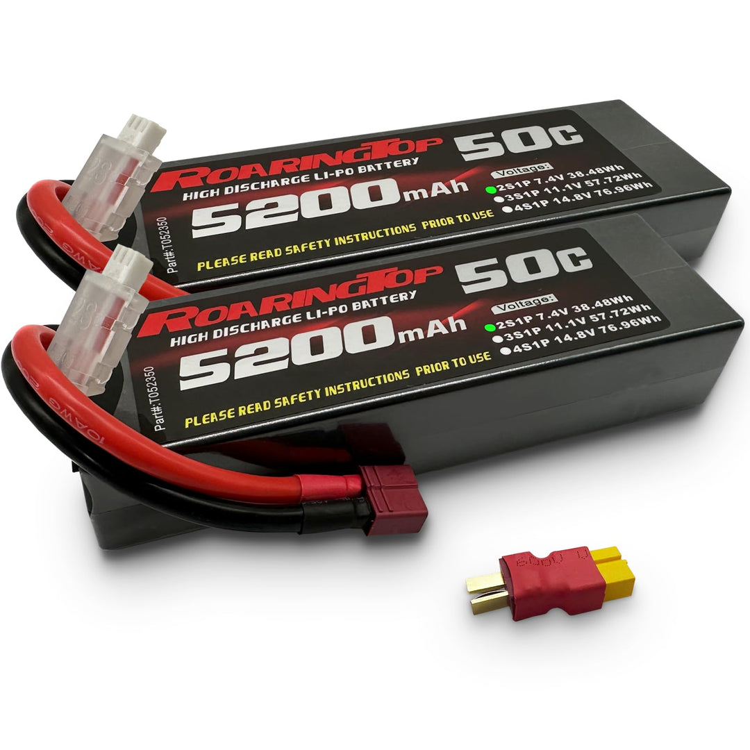 ROARINGTOP 2S Lipo Akku 7,4V 50C 5200mAh Lipo Hardcase Akku mit Deans Anschluss für RC Flugzeug DJI