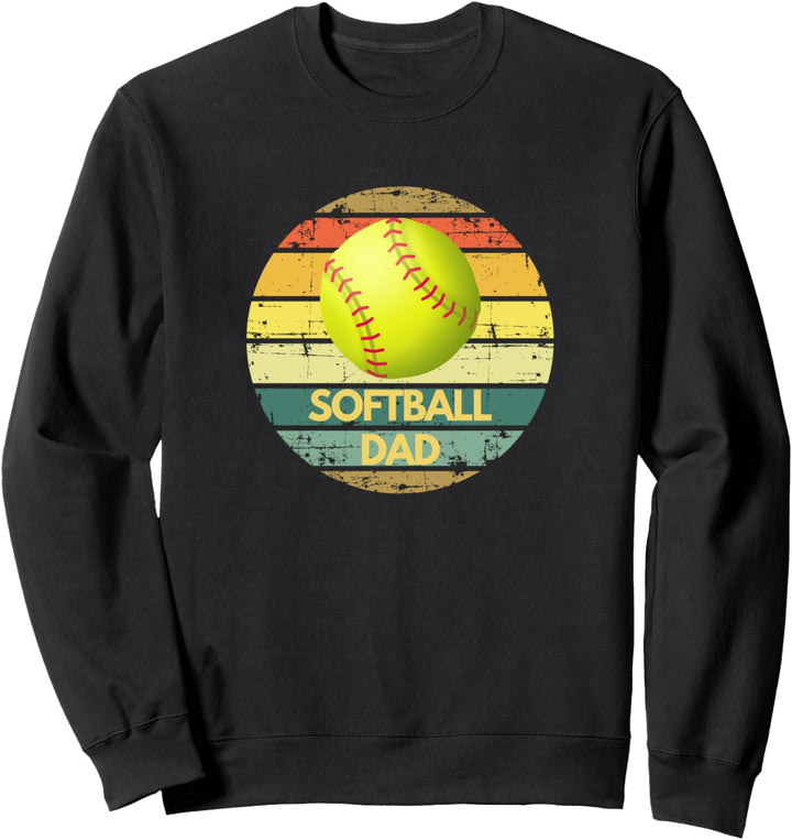 Softball Papa wie ein Baseball-Vater Retro Vintage Gelb Sweatshirt
