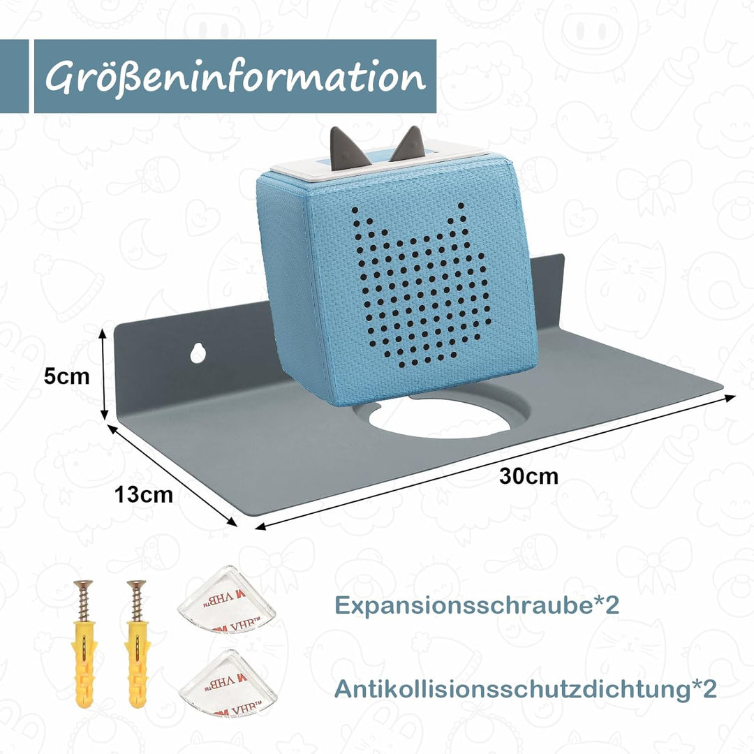 Chedin Metall Tonie Regal | vollständig magnetisches Toniebox Regal für 20 Figuren + Box | Wandregal