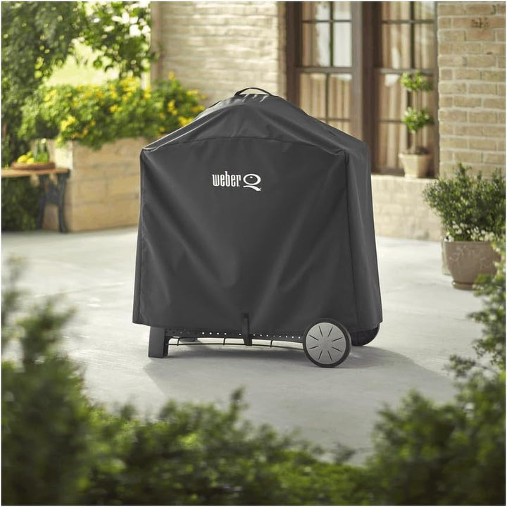 Weber Premium-Abdeckhaube/Für Q 100/1000/200/2000 Grills mit Stand und tragbarem Rollwagen, Atmungsa