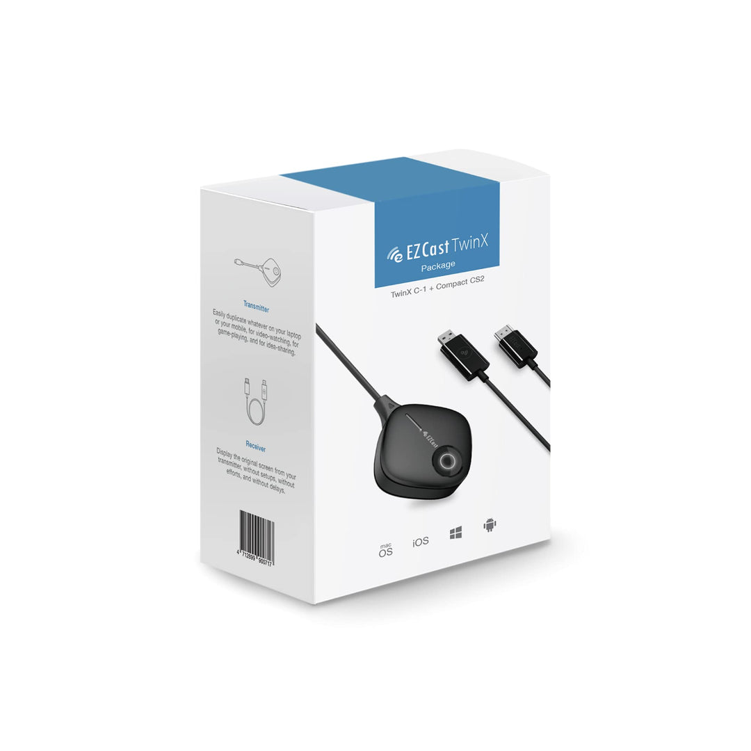 EZCast Wireless Display Transmitter and Receiver (TwinX Package USB-C Transmitter and HDMI Receiver)